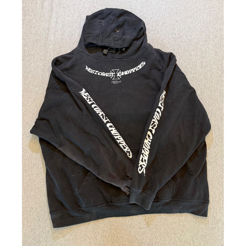 Vintage West Coast Choppers Jesse James Hoodie Black Long Beach Biker Graphic